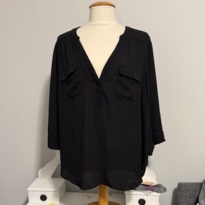 Torrid Black V-Neck Blouse